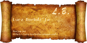 Lurz Borbála névjegykártya